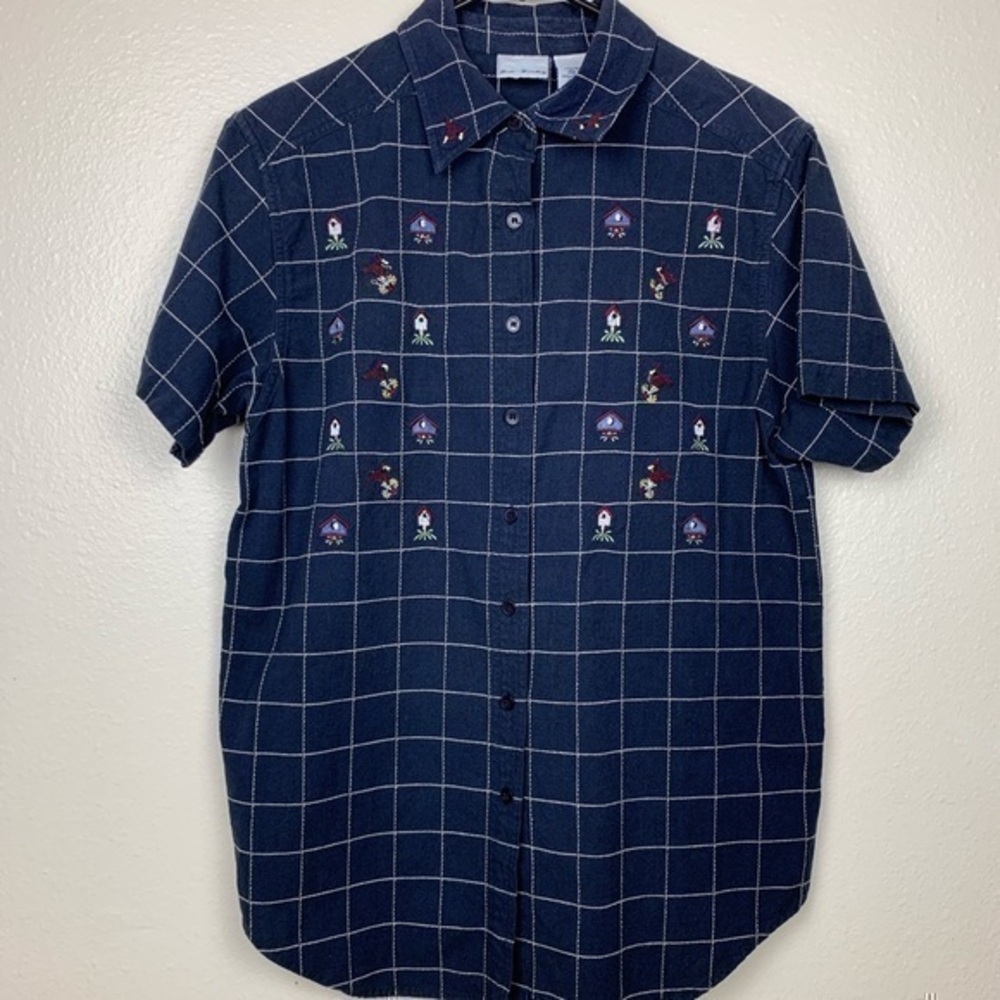 Bobbie Brooks Embroidered Bird House Shirt